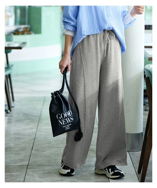 nissen（ニッセン）の「＜大きいサイズ＞ワイドカーブスウェットパンツ（ゆったりヒップ）（パンツ・レディース・杢グレー/黒・L/LL/3L/4L/5L/6L/8L/10L）」の22枚目の写真
