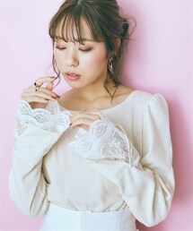 nissen | 大きいサイズ  レースデザイントップス　marun(Tシャツ/カットソー)