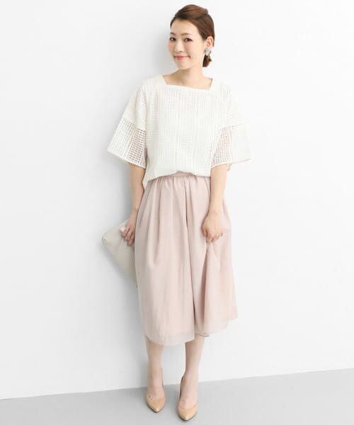 URBAN RESEARCH ROSSO（アーバンリサーチロッソ）の「タックギャザーキュロット（その他パンツ・レディース・WHITE/P/BEIGE/NAVY・36/38）」の9枚目の写真