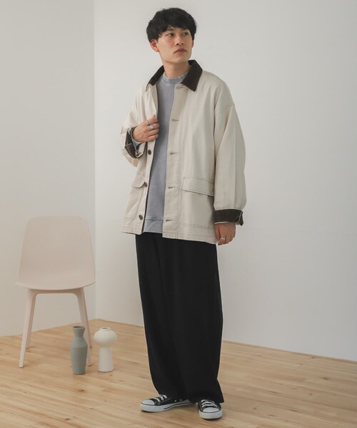 SENSE OF PLACE by URBAN RESEARCH（センスオブプレイスバイアーバンリサーチ）の「『セットアップ対応』デニムカバーオール（カバーオール・メンズ・IVORY/BLACK・M/L）」の13枚目の写真