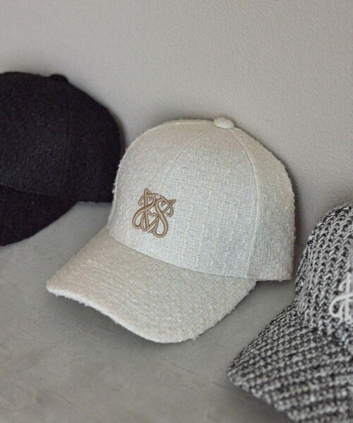 VIS(ビス)の「ツイードロゴ刺繍キャップ(キャップ・レディース・ブラック/キナリ系/その他・F)」の13枚目の写真
