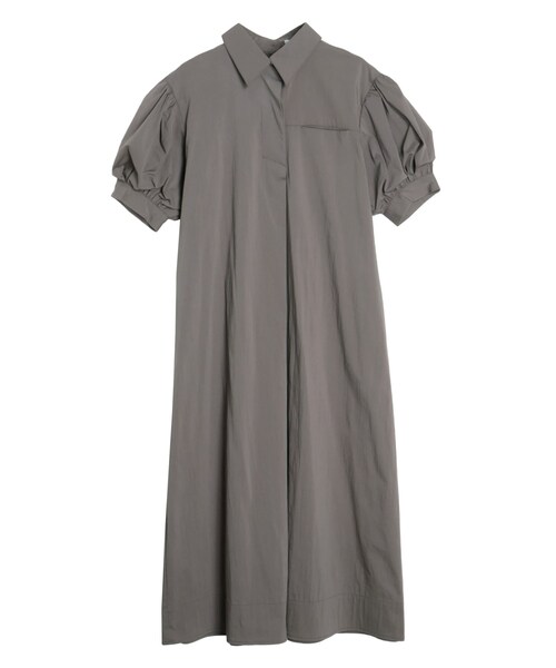 ELENDEEK（エレンディーク）の「FORM SHIRT OP（シャツワンピース・レディース・グレー/ブラック/ベージュ・01/02）」の2枚目の写真