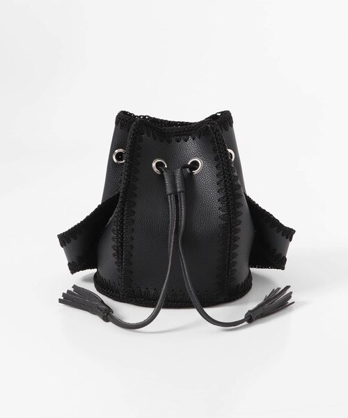 SENSE OF PLACE by URBAN RESEARCH（センスオブプレイスバイアーバンリサーチ）の「エンブロイダリーキンチャクバッグ（その他雑貨・レディース・BLACK/BROWN・one）」の11枚目の写真