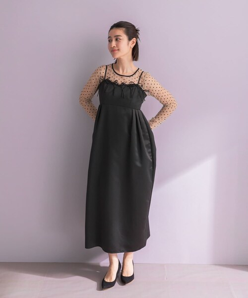 URBAN RESEARCH ROSSO（アーバンリサーチロッソ）の「ANDRESD　RIBBONS DRESS×SHEER TOPS（ワンピース・レディース・NAVY/BLACK・M）」の10枚目の写真