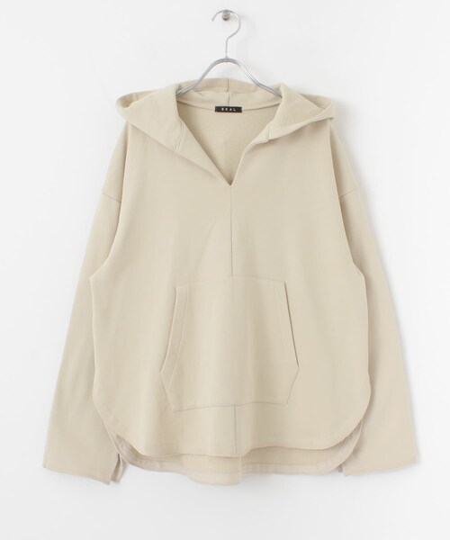 EKAL（エカル）の「EKAL　レイクショアキーネックフーディー（パーカー・レディース・カーキ/ベージュ/チャコール・FREE）」の13枚目の写真