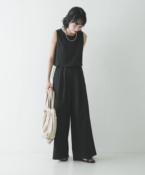 URBAN RESEARCH(アーバンリサーチ)の「『吸水速乾/UVカット』『別注』THOUSAND MILE×URBAN RESEARCH SLEEVELESS ALL IN ONE(つなぎ/オールインワン・レディース・BLACK/NAVYSTRIPE・M/L)」の10枚目の写真