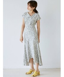 LAGUNAMOON | フラワーアシンメトリーカラーワンピース(ワンピース)