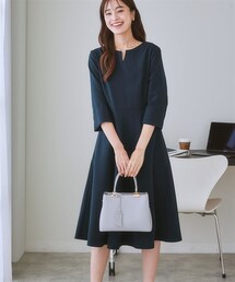 7days Life Styling | ゴールドパーツ使いウエスト切替フレアワンピース(ワンピース)