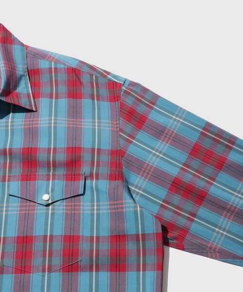 ADAM ET ROPE'(アダムエロペ)の「【AURALEE/オーラリー】HIGH TWIST COTTON SILK CHECK SHIRT(シャツ/ブラウス・メンズ・ブルー系/ピンク・3/4/5)」の11枚目の写真