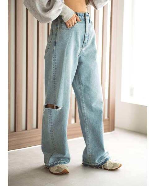 Ungrid（アングリッド）の「ハイウエストカットデザインルーズデニム