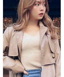 RESEXXY | リブVネックニットトップス(ニット/セーター)