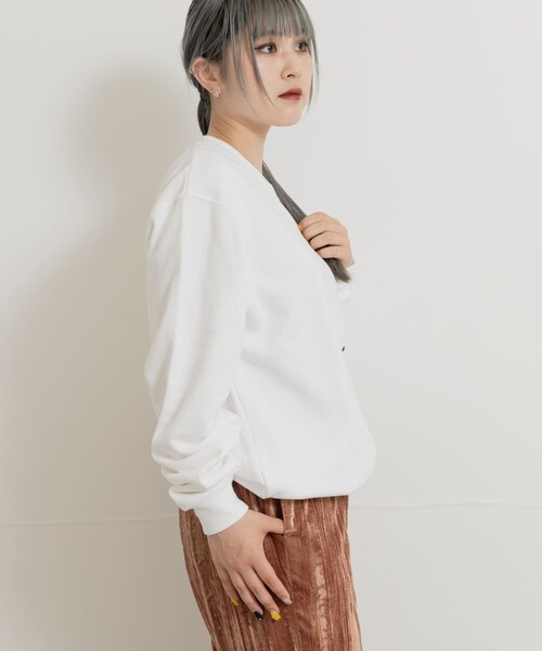 THE GOODLAND MARKET（ザグッドランドマーケット）の「77circa　cats eye print sweat（スウェット・レディース・white1/black1・L/XL）」の9枚目の写真