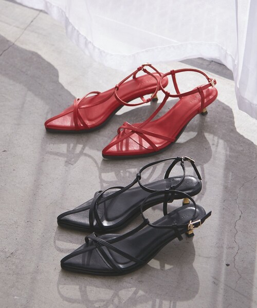 VIS（ビス）の「ナロークロスメタルヒールサンダル（サンダル・レディース・ブラック/レッド・L/M/S）」の7枚目の写真