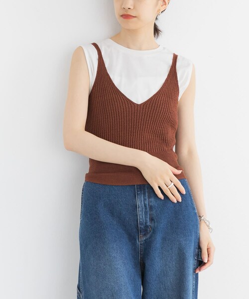 URBAN RESEARCH（アーバンリサーチ）の「ニットキャミソール（キャミソール・レディース・LAME BLACK/BROWN・FREE）」の17枚目の写真