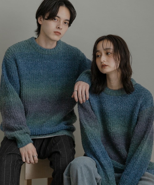 SENSE OF PLACE by URBAN RESEARCH（センスオブプレイスバイアーバンリサーチ）の「『ユニセックス』ブークレグラデーションニット（ニット/セーター・メンズ・L.GRAY/CHARCOAL/BLUE/ORANGE/YELLOW/BROWN・M/L）」の17枚目の写真