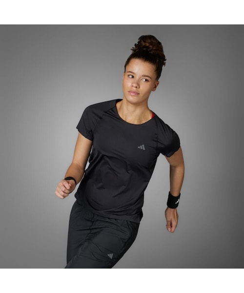 adidas（アディダス）の「アディゼロ ランニング半袖Tシャツ（トップス・レディース・ピンク/ブラック・J/S/J/M/J/L/J/XL/J/2XL/J/XS/XS/M/L/3XL/5XL/J/3XL）」の3枚目の写真