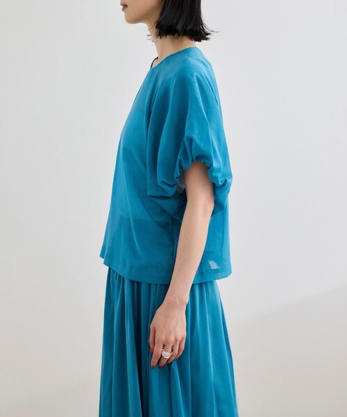 ROPE'（ロペ）の「【洗える】コットンシルクブラウス/セットアップ対応（シャツ/ブラウス・レディース・ブラック/ターコイズ・F）」の21枚目の写真