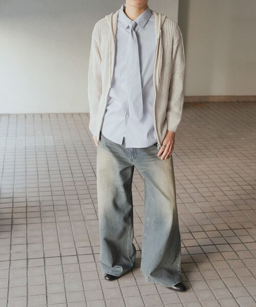 SENSE OF PLACE by URBAN RESEARCH（センスオブプレイスバイアーバンリサーチ）の「シアーメッシュフーディージップパーカー（パーカー・メンズ・BLACK/BROWN/GREIGE・M/L）」の21枚目の写真