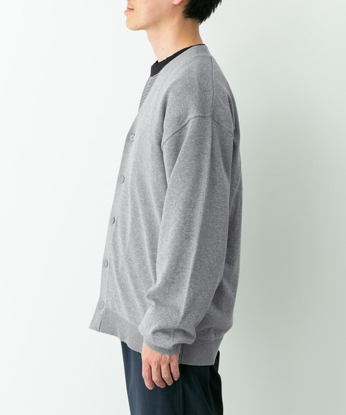 URBAN RESEARCH Sonny Label（アーバンリサーチサニーレーベル）の「強撚コットンニットカーディガン（カーディガン/ボレロ・メンズ・グレー/チャコール/レッド・M/L）」の14枚目の写真