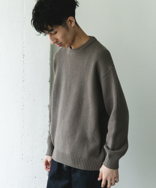 URBAN RESEARCH DOORS(アーバンリサーチドアーズ)の「畦ニット クルーネックプルオーバー(ニット/セーター・メンズ・RED/GRAY/BLUEGREEN/CHARCOAL・M/L)」の6枚目の写真