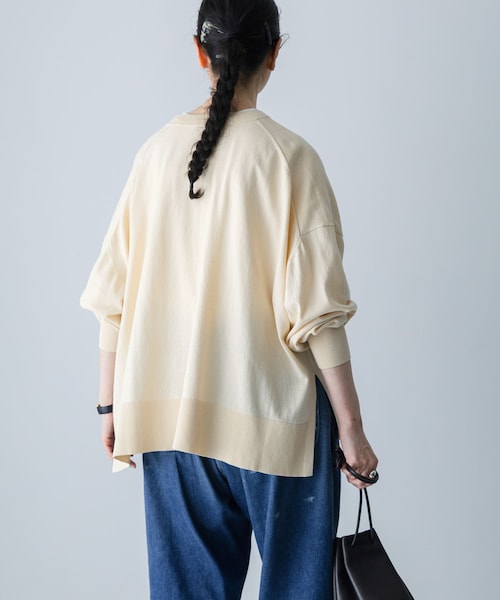 かぐれ（カグレ）の「ハイツイストコットンワイドカーディガン（カーディガン/ボレロ・レディース・IVORY/BLACK/MINT GRAY・Free）」の5枚目の写真