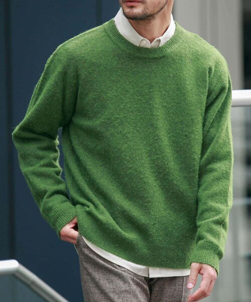 URBAN RESEARCH ROSSO（アーバンリサーチロッソ）の「『XLサイズあり』ウールシャギーニット（ニット/セーター・メンズ・KHAKI/IVORY/GREIGE/GRAY/NAVY/BLACK・S/M/L/XL）」の7枚目の写真