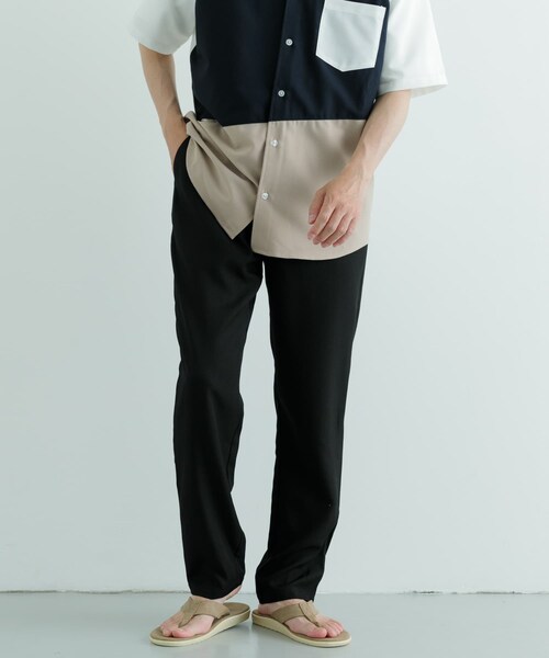ITEMS URBANRESEARCH(アイテムズ アーバンリサーチ)の「『吸水速乾/イージーケア/UVカット』『セットアップ対応』高機能ツイル ウエストイージー スラックス(その他パンツ・メンズ・CHA/BLUGRY/NVY/BLK・M/L)」の7枚目の写真