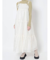 シャーリングティアードキャミワンピース