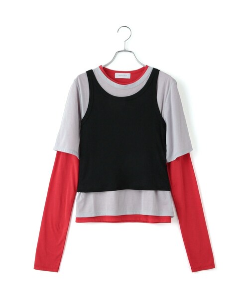 ADAM ET ROPE'(アダムエロペ)の「3レイヤードジャージートップス(Tシャツ/カットソー・レディース・ブラック系/グレー系・F)」の20枚目の写真