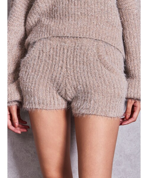 GYDA(ジェイダ)の「ラメシャギーニットショートパンツ(その他パンツ・レディース・オフホワイト/ベージュ・F)」の4枚目の写真