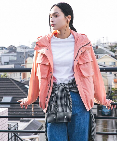 URBAN RESEARCH DOORS(アーバンリサーチドアーズ)の「『別注』Snow Peak Apparel×DOORS U.L.DOUBLEWEAVEPARKER(テーラードジャケット・レディース・PINK/BROWN/IVORY・One)」の20枚目の写真