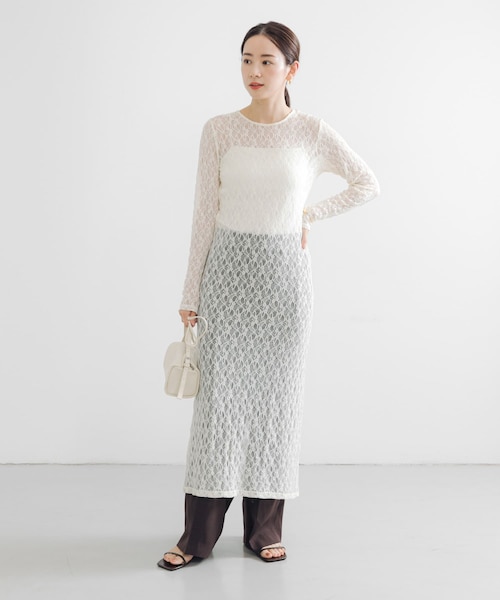 URBAN RESEARCH（アーバンリサーチ）の「ストレッチレースカットワンピース（ワンピース・レディース・OFF/BLACK・FREE）」の9枚目の写真