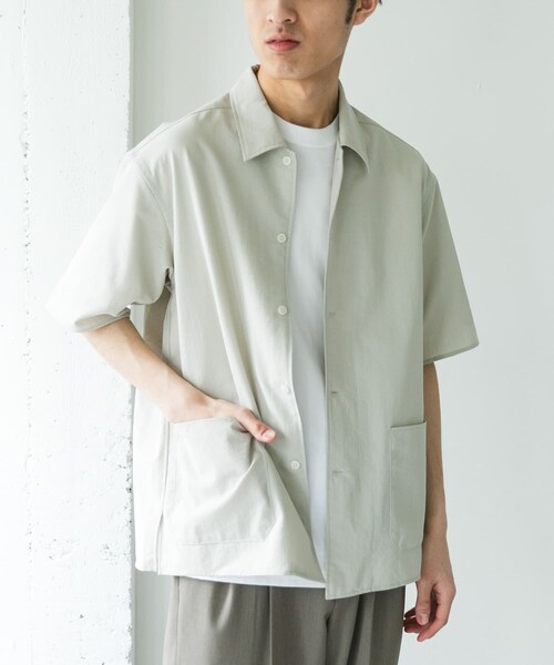 URBAN RESEARCH DOORS(アーバンリサーチドアーズ)の「『イージーケア/速乾/UVカット』クイックドライショートスリーブシャツカバーオール(カバーオール・メンズ・CHALK/YELLOW/BLUEGREEN/NAVY・M/L/XL)」の11枚目の写真