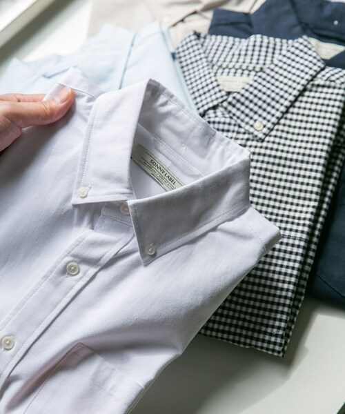 URBAN RESEARCH Sonny Label（アーバンリサーチサニーレーベル）の「抗菌オックスボタンダウン半袖シャツ（シャツ/ブラウス・メンズ・ホワイト/サックスブルー/ネイビー/ギンガムチェック/オフストライプ/グレー・M/L/XL）」の9枚目の写真