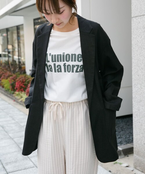 ITEMS URBANRESEARCH（アイテムズ アーバンリサーチ）の「リネンレーヨンジャケット（テーラードジャケット・レディース・BLK/L.BEG/C.BRN・FREE）」の5枚目の写真