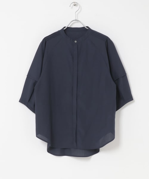 URBAN RESEARCH ROSSO（アーバンリサーチロッソ）の「『WEB/一部店舗限定』UVカットウォッシャブルリネン混シャツ ブラウス（シャツ/ブラウス・レディース・OFF WHITE/YELLOW/BROWN/SAX/NAVY・Free）」の4枚目の写真