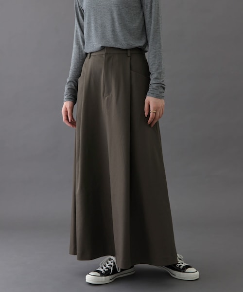 URBAN RESEARCH DOORS（アーバンリサーチドアーズ）の「FORK&SPOON　バックゴムフレアスカート（スカート・レディース・CHARCOAL/TAUPE・1/2）」の2枚目の写真