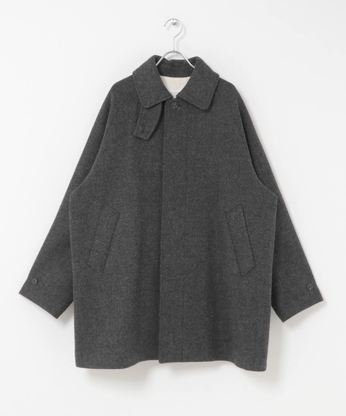 かぐれ（カグレ）の「バックタックフレンチウールショートコート（ステンカラーコート・レディース・CHARCOAL/GREGE・Free）」の3枚目の写真