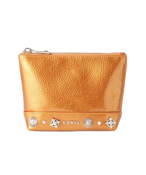 EVRIS（エヴリス）の「コンチョスタッズエナメルポーチ（ポーチ・レディース・ブラック/ピンク/マスタード/グリーン/ブラウン・F）」の3枚目の写真