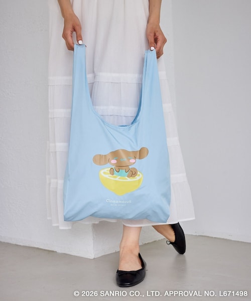 ROPE' PICNIC(ロペピクニック)の「【サンリオキャラクターズ×ROPE' PICNIC】日焼けデザイン 折りたたみエコトートバッグ(エコバッグ/サブバッグ・レディース・ラベンダー/ピンク/ローズピンク/ライトグリーン/サックス/イエロー系・F)」の2枚目の写真