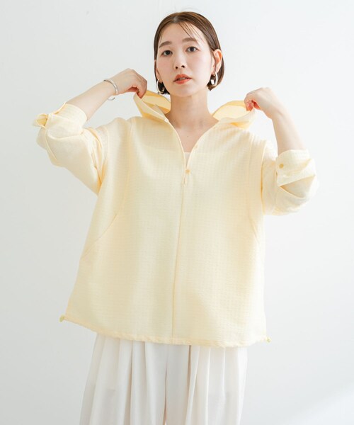 URBAN RESEARCH ROSSO（アーバンリサーチロッソ）の「F by ROSSO　サッカーストレッチアノラック（テーラードジャケット・レディース・CHECK/WHITE/YELLOW・FREE）」の18枚目の写真