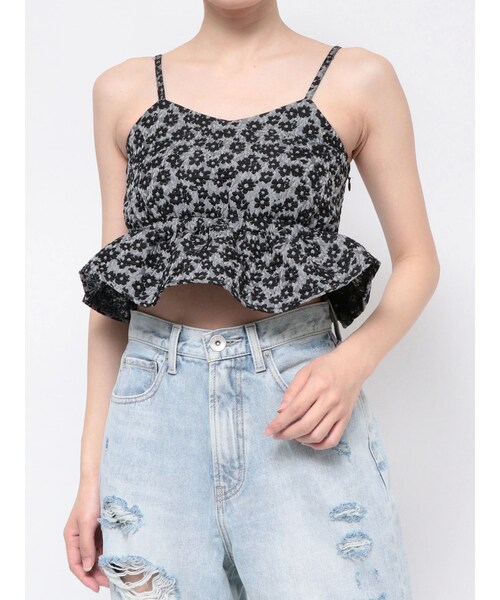 GYDA（ジェイダ）の「フラワージャカードキャミブラウス（シャツ/ブラウス・レディース・ライトミックス/ダークミックス・F）」の4枚目の写真