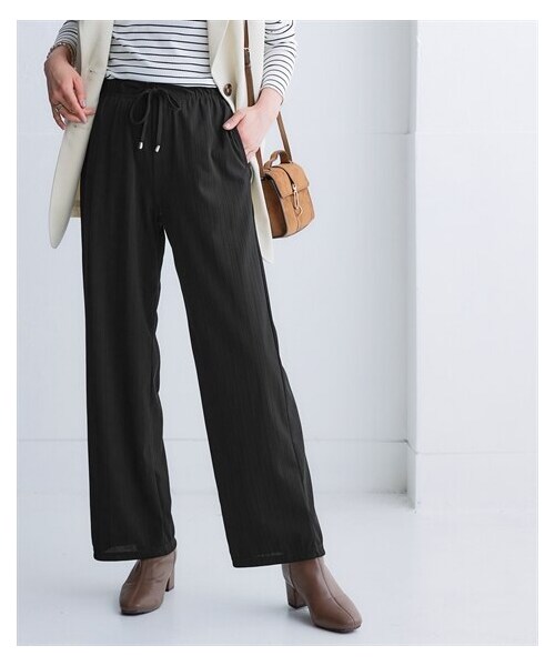 nissen（ニッセン）の「ラクリブワイドパンツ（ゆったりヒップ）＜大きいサイズ有＞（スウェットパンツ・レディース・ケリーグリーン/モカ/ダスティーブルー/黒/ライトベージュ/ダークオリーブ/ロイヤルブルー/マルーンボルドー/ブロッサムピンク/<関連子2>モカ(吸汗速乾)/<関連子2>ダスティーブルー(吸汗速乾)/<関連子2>黒(吸汗速乾)/(26初夏)ターコイズグリーン・L/LL/3L/4L/5L/6L/8L/10L/S/M）」の14枚目の写真