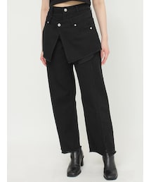 MURUA（ムルーア）の「スカートレイヤードデニム（デニムパンツ・レディース）」
