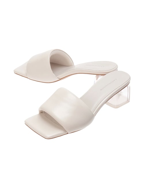 LAGUNAMOON（ラグナムーン）の「パフィスクエアサンダル（その他シューズ・レディース・アイボリー/ブラック・S/M）」の5枚目の写真