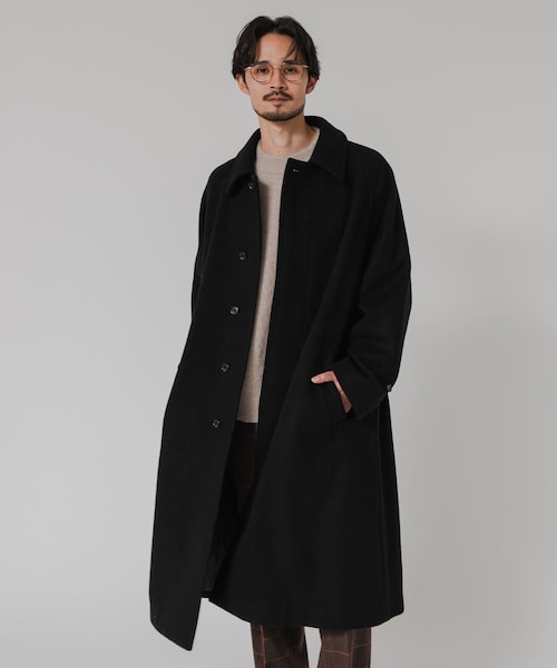 URBAN RESEARCH（アーバンリサーチ）の「WOOL BEAVER BELTED COAT（ステンカラーコート・メンズ・BLACK/MOCHA/BROWN・M/L）」の4枚目の写真