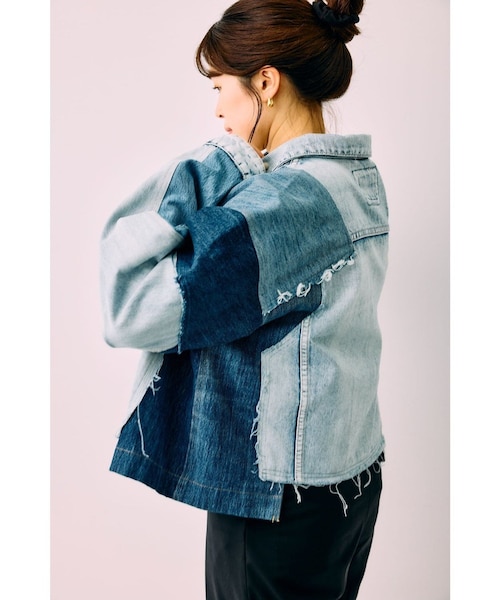 ADAM ET ROPE'（アダムエロペ）の「【QUIITO】 REMAKE  PT DENIM JK BL（デニムジャケット・レディース・ブルー・F）」の8枚目の写真