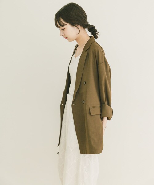ITEMS URBANRESEARCH(アイテムズ アーバンリサーチ)の「リネンライクジャケット(テーラードジャケット・レディース・BRN/L.BEG/BLK・Free)」の12枚目の写真