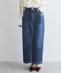 【洗える】アイラインウォシュデニムスカート