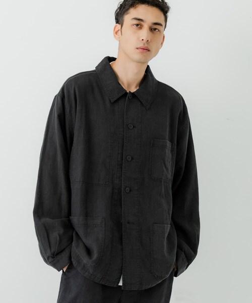 URBAN RESEARCH（アーバンリサーチ）の「『別注』LE VETEMENT ATLANTIQUE×UR　ワークジャケット（カバーオール・メンズ・BLACK/CHARCOAL・M/L）」の10枚目の写真